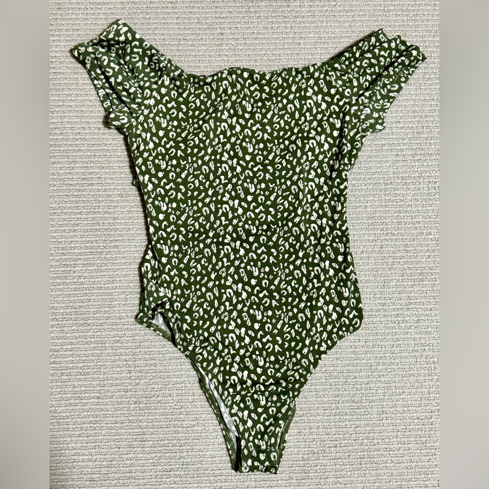 Women’s Lush cheetah print short sleeve leotard